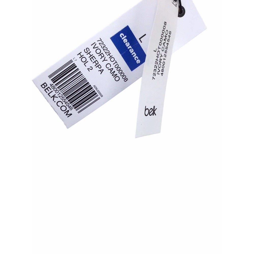 Zelos NWT 1/2 Zip Sherpa Ribbed Hem Pullover Size Large Ivory Camo - Picture 8 of 12